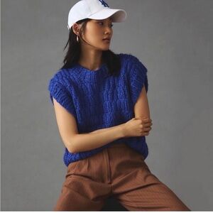 Anthropologie English Factory Chunky Knit Oversized Sweater Vest